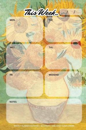 Weekly Planner Notepad: Van Gogh Sunflowers Daily Planning Pad for Organizing Tasks Goals Schedule