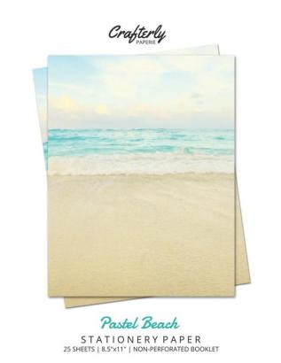 Pastel Beach Stationery Paper: Aesthetic Letter Writing Paper for Home Office Letterhead Design 25 Sheets