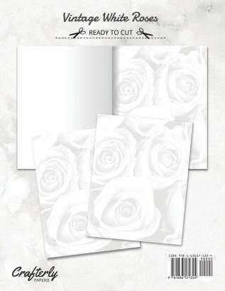 Vintage White Roses Stationery Paper: Cute Letter Writing Paper for Home Office 25 Count Floral Print