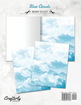 Blue Clouds Stationery Paper: Aesthetic Letter Writing Paper for Home Office Letterhead Design 25 Sheets