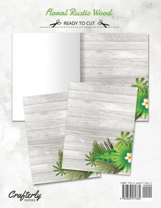 Floral Rustic Wood Stationery Paper: Cute Letter Writing Paper for Home Office 25 Sheets (Border Paper Design)