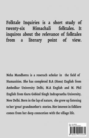 Folktale Inquiries : A Study of Selected Folktales of Himachal Pradesh