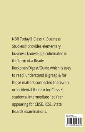 NBR Today Class XI Business Studies