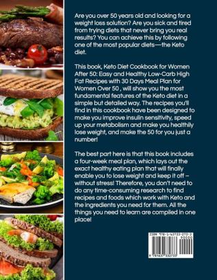 Keto Diet Cookbook for Women After 50: Easy and Healthy Low-Carb High Fat Recipes with 30 Days Meal Plan for Women Over 50