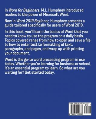 Word 2019 Beginner (Word Essentials 2019)