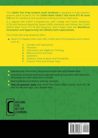 CASAS Test Prep Student Book for Math GOALS Form 917 M Level C/D