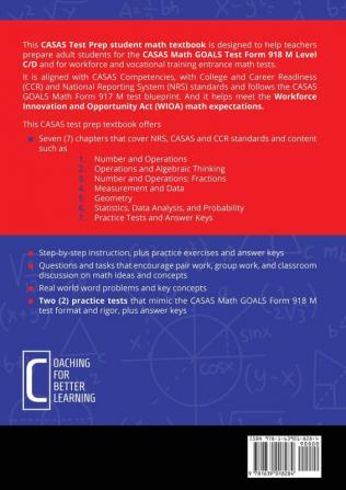 CASAS Test Prep Student Book for Math GOALS Form 918 M Level C/D