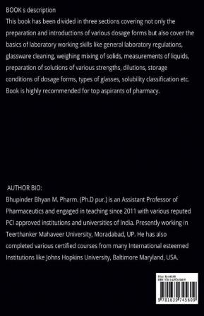 Pharmaceutics Laboratory Manual : Pharmacy 1st Year Students