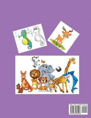 Funny Animals: Coloring Activity Book for Kids 4-8 Years Old - Cute Animal Coloring Book for Toddlers Boys and Girls - Big Book Coloring Books with Animals