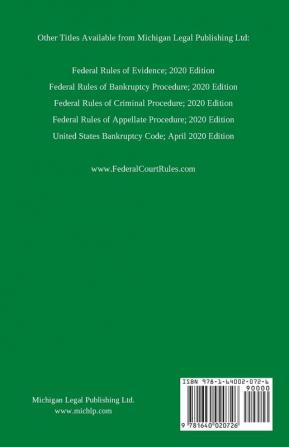 Federal Rules of Civil Procedure; 2020 Edition