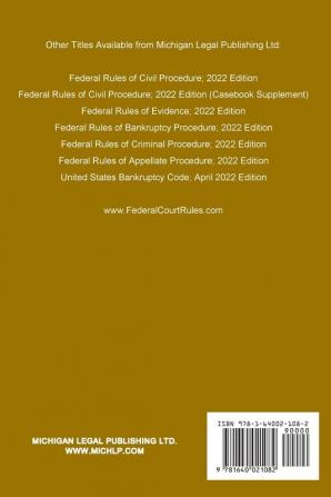 Federal Rules of Evidence; 2022 Edition (Casebook Supplement): With Advisory Committee notes Rule 502 explanatory note internal cross-references quick reference outline and enabling act