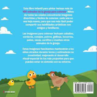 100 Animales de la Granja Para Colorear: Libro Infantil para Pintar: 4 (Primeros Pasos)