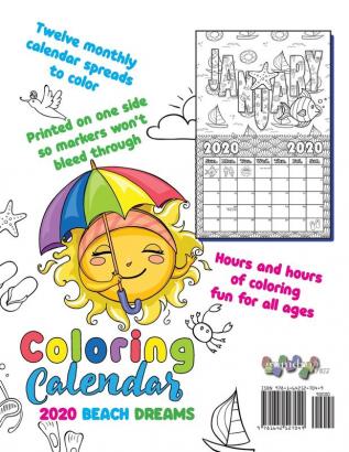 Coloring Calendar 2020 Beach Dreams