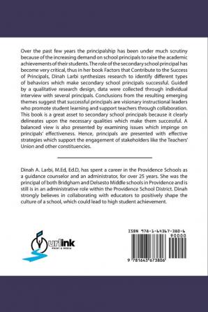 Factors that Contribute to the Success of Secondary School Principals: Effective Strategies for Secondary School Principals