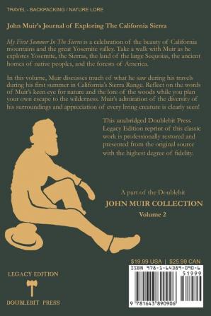 My First Summer In The Sierra (Legacy Edition): Classic Explorations Of The Yosemite And California Mountains: 2 (The Doublebit John Muir Collection)