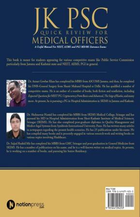 Jk Psc Quick Review for Medical Officers : A Useful Manual For NEET AIIMS and PGI Md/Ms. Entrance Exams