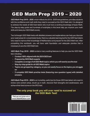 GED Math Prep 2019 - 2020: Step-By-Step GED Math Study Guide