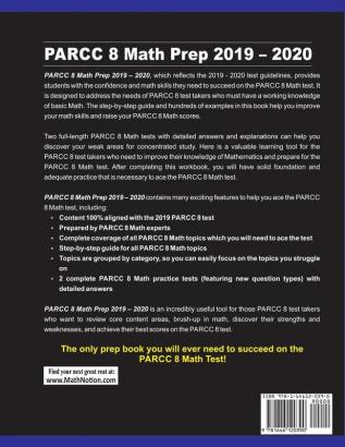 PARCC 8 Math Prep 2019 - 2020: Step-By-Step PARCC 8 Math Study Guide