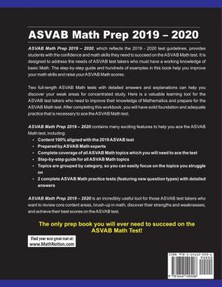 ASVAB Math Prep 2019 - 2020: Step-By-Step ASVAB Math Study Guide