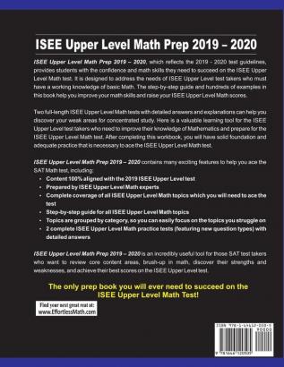 ISEE Upper Level Math Prep 2019 - 2020: Step-By-Step ISEE Upper Level Math Study Guide