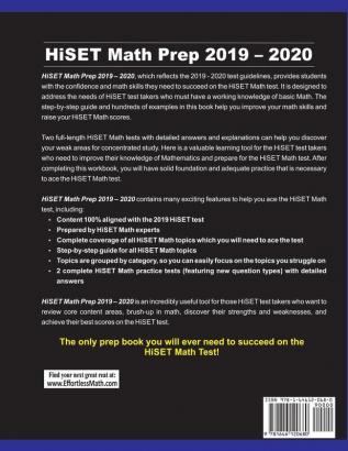 HISET Math Prep 2019 - 2020: Step-By-Step HISET Math Study Guide