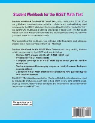 Student Workbook for the HISET Math Test: Complete coverage of all HISET Math topics + Practice Tests