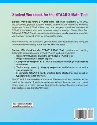 Student Workbook for the STAAR 8 Math Test: Complete coverage of all STAAR 8 Math topics + Practice Tests