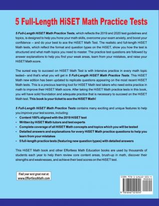 5 Full-Length HiSET Math Practice Tests: The Practice You Need to Ace the HiSET Math Test