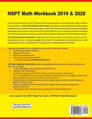 HSPT Math Workbook 2019 & 2020: Extra Practice for an Excellent Score + 2 Full Length HSPT Math Practice Tests