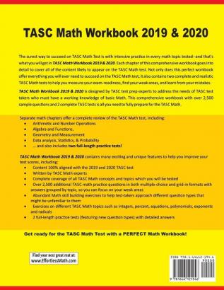 TASC Math Workbook 2019 & 2020: Extra Practice for an Excellent Score + 2 Full Length TASC Math Practice Tests