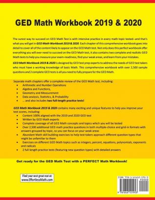 GED Math Workbook 2019 & 2020