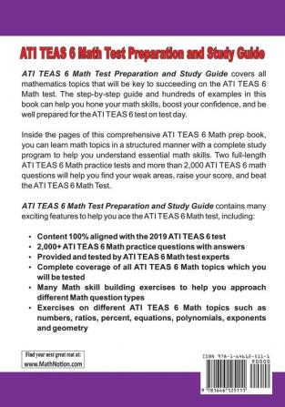 ATI TEAS 6 Math Test Preparation and study guide: The Most Comprehensive Prep Book with Two Full-Length ATI TEAS Math Tests