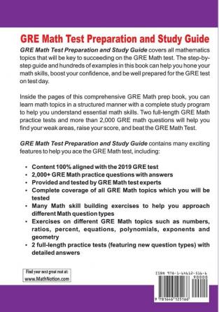 GRE Math Test Preparation and study guide: The Most Comprehensive Prep Book with Two Full-Length GRE Math Tests