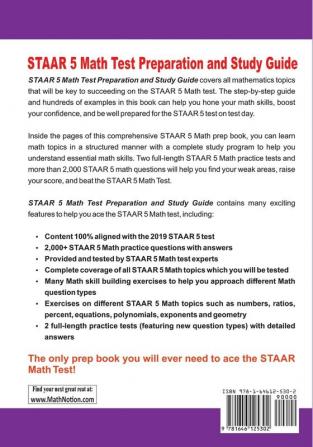 STAAR 5 Math Test Preparation and Study Guide: The Most Comprehensive Prep Book with Two Full-Length STAAR Math Tests