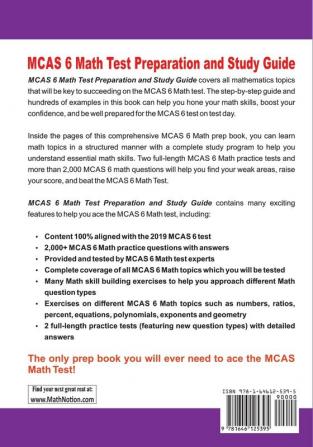 MCAS 6 Math Test Preparation and Study Guide: The Most Comprehensive Prep Book with Two Full-Length MCAS Math Tests