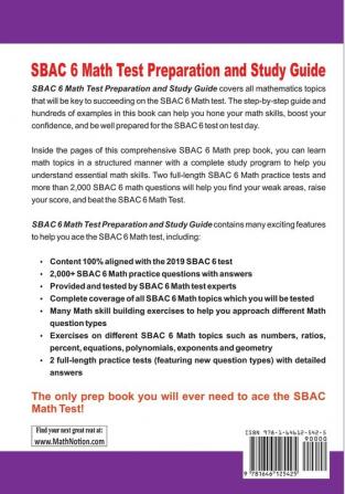 SBAC 6 Math Test Preparation and Study Guide: The Most Comprehensive Prep Book with Two Full-Length SBAC Math Tests