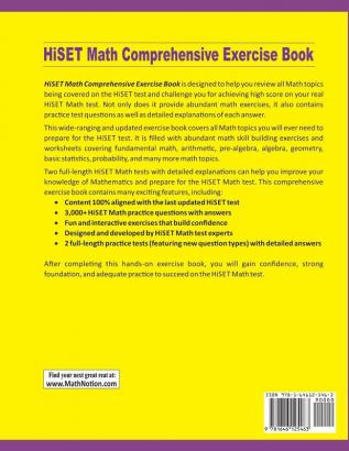 HiSET Math Comprehensive Exercise Book: Abundant Math Skill Building Exercises