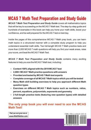 MCAS 7 Math Test Preparation and Study Guide: The Most Comprehensive Prep Book with Two Full-Length MCAS Math Tests