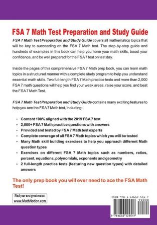 FSA 7 Math Test Preparation and Study Guide: The Most Comprehensive Prep Book with Two Full-Length FSA Math Tests