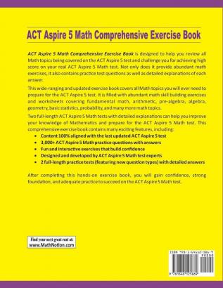 ACT Aspire 5 Math Comprehensive Exercise Book: Abundant Math Skill Building Exercises