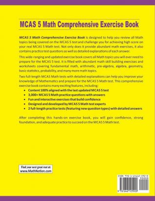 MCAS 5 Math Comprehensive Exercise Book: Abundant Math Skill Building Exercises