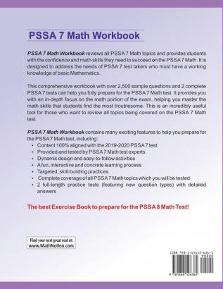 PSSA Math Workbook: 7th Grade Math Exercises Activities and Two Full-Length PSSA Math Practice Tests