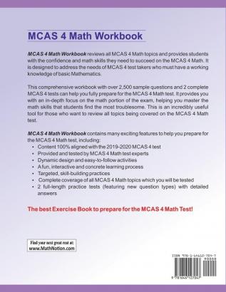 MCAS Math Workbook: 4th Grade Math Exercises Activities and Two Full-Length MCAS Math Practice Tests