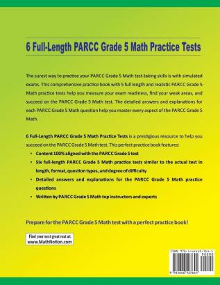 6 Full-Length PARCC Grade 5 Math Practice Tests: Extra Test Prep to Help Ace the PARCC Grade 5 Math Test