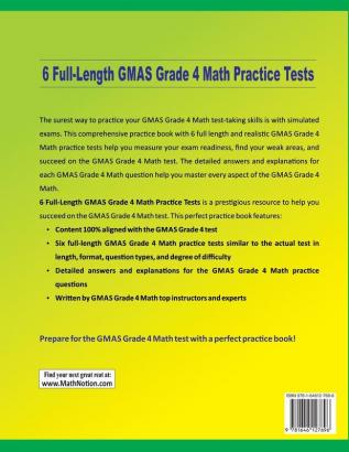 6 Full-Length Georgia Milestones Assessment System Grade 4 Math Practice Tests: Extra Test Prep to Help Ace the GMAS Grade 4 Math Test