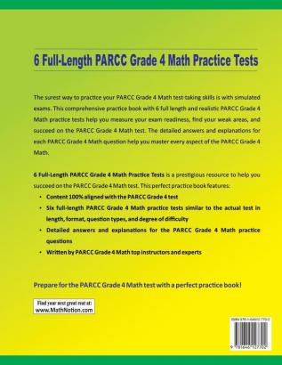 6 Full-Length PARCC Grade 4 Math Practice Tests: Extra Test Prep to Help Ace the PARCC Grade 4 Math Test