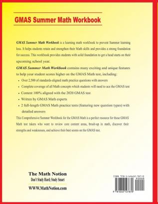 Georgia Milestones Assessment System 8 Summer Math Workbook: Essential Summer Learning Math Skills plus Two Complete GMAS Math Practice Tests