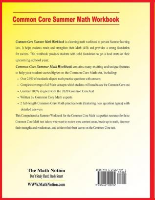 Common Core Grade 6 Summer Math Workbook: Essential Summer Learning Math Skills plus Two Complete Common Core Math Practice Tests