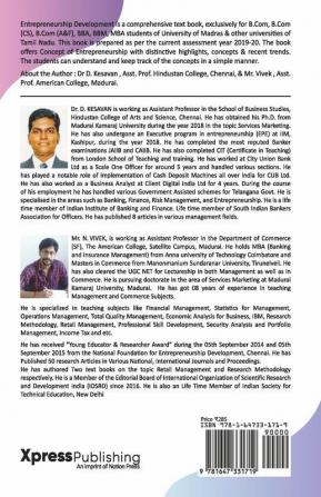 Entrepreneurship Development (Madras University) For B.Com Cs Aandf Ca Bba Bbm Mba Courses – University Of Madras And Other Universities.