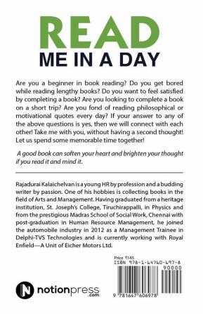 Read Me in a Day : Ruminate for a Lifetime (A Collection of Philosophical Quotes)